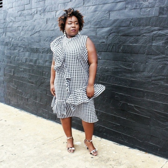 ASOS Curve Dresses & Skirts - ASOS Gingham Ruffle Dress (Plus Size)